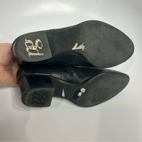 Paul Green Nelly block heel booties black leather ankle boots size 6 - Picture 7 of 9